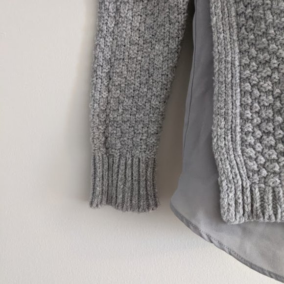 Loft Outlet Gray Mixed Media Sweater Size SP - Picture 5 of 9